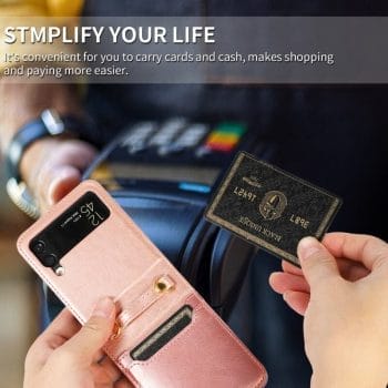Luxury Crossbody Soft Leather Wallet Case For Samsung Galaxy Z Flip 3 5G 8