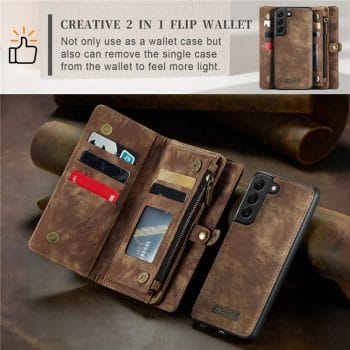 Detachable Magnetic Leather Wallet Case For Samsung Phones 8