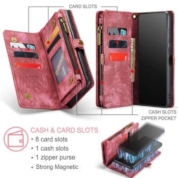 Detachable Magnetic Leather Wallet Case For Samsung Phones 9