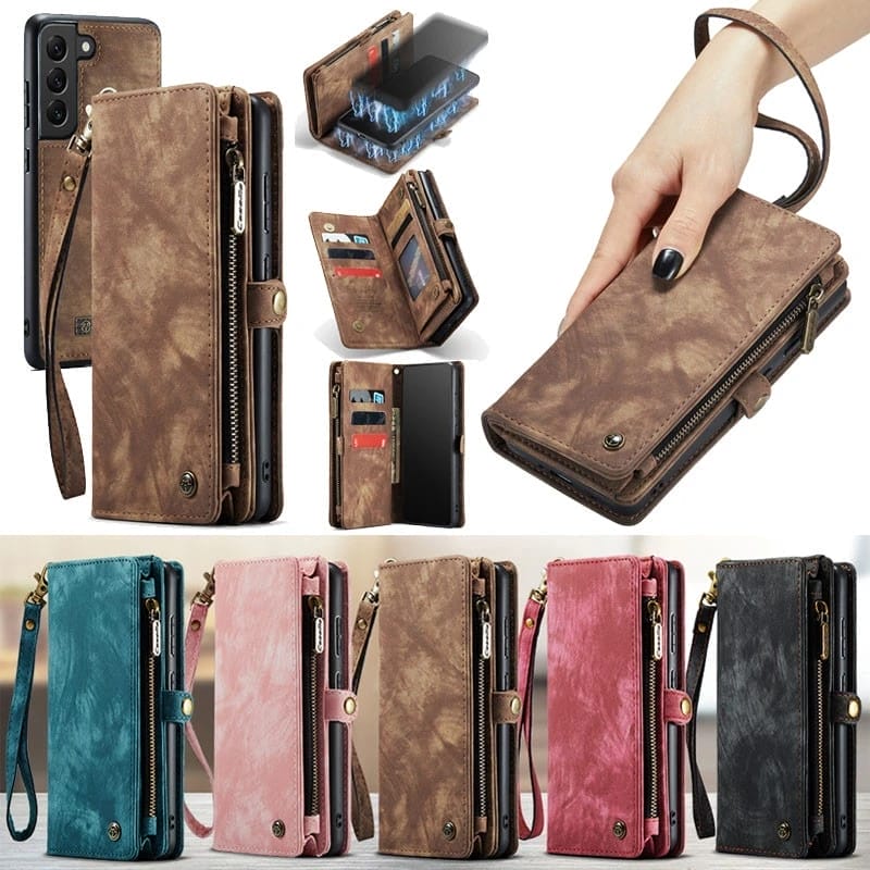 Detachable Magnetic Leather Wallet Case For Samsung Phones 2