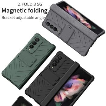 Magnetic Hinge Protection Kickstand Case for Samsung Galaxy Z Fold 3 5G 9
