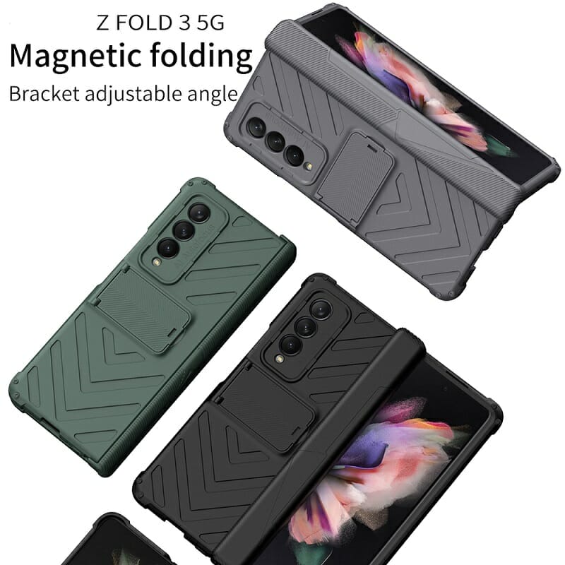238919-2stgot.jpg Magnetic Hinge Protection Kickstand Case for Samsung Galaxy Z Fold 3 5G 4
