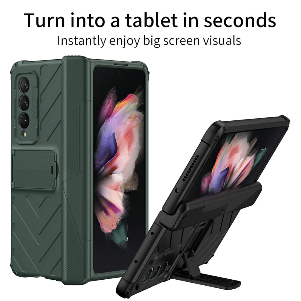 Magnetic Hinge Protection Kickstand Case for Samsung Galaxy Z Fold 3 5G 5