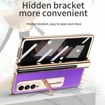 Hinge Protector Pen Holder Case with Kickstand for Samsung Galaxy Z Fold 3 5G 8
