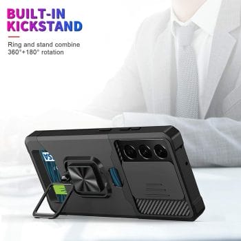 Heavy-Duty Shockproof Rugged Card Holder Case With Ring Kickstand For Google Pixel 1 Heavy-Duty Shockproof Rugged Card Holder Case With Ring Kickstand For Google Pixel 7