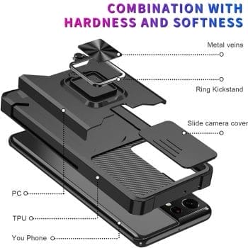HeavyDuty Shockproof Rugged Card Holder Case With Ring Kickstand For Google Pixel 11