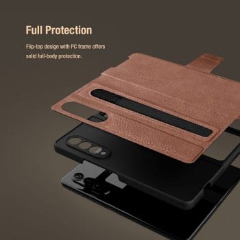 Luxury Leather Kickstand Case With S-Pen Holder For Samsung Galaxy Z Fold 4 5G 8