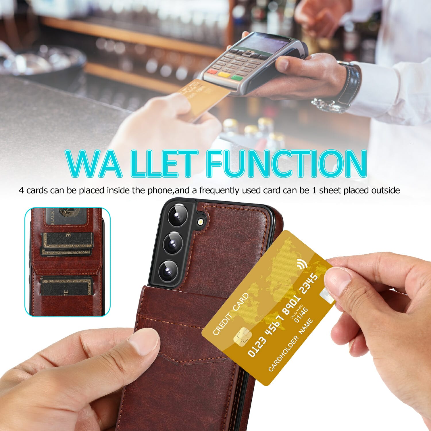 Luxury Leather Wallet Case For Samsung Galaxy S Series Note Series and A Series Phone 2