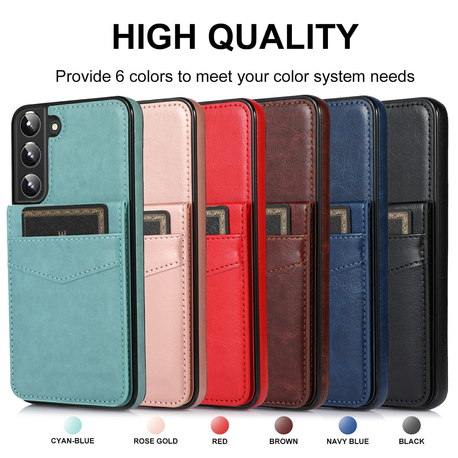 Luxury Leather Wallet Case For Samsung Galaxy S Series Note Series and A Series Phone 5