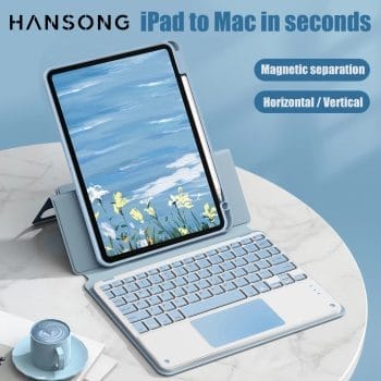 Magnetic Flip Case For iPad With Wireless Keyboard 14