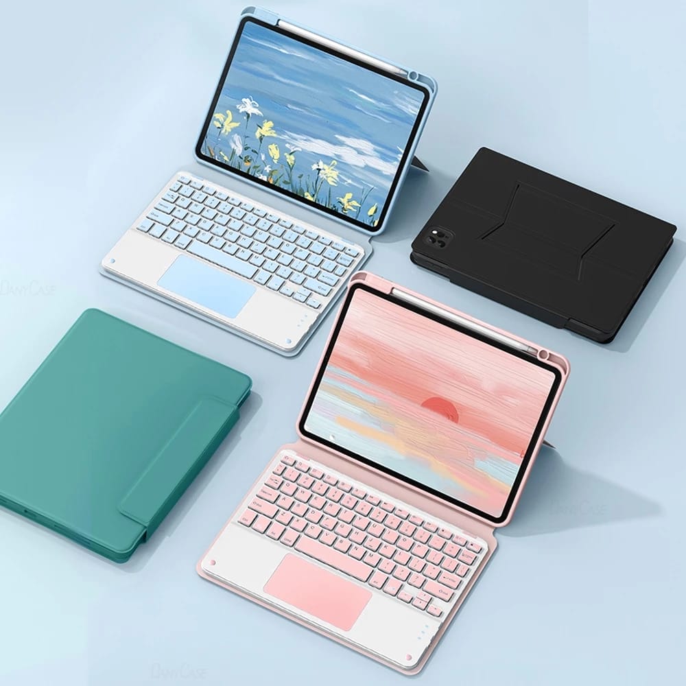 Magnetic Flip Case For iPad With Wireless Keyboard 1