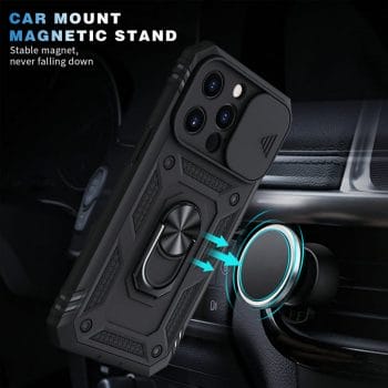 Shockproof Rugged Camera Lens Protection Case With Ring Holder kickstand for iPhone 8
