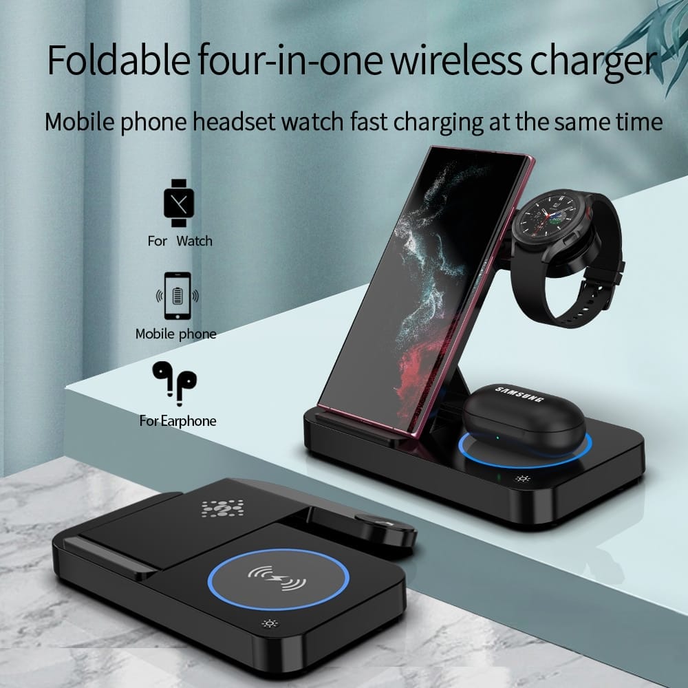 Foldable 4 in 1 Wireless Fast Charger Stand 3