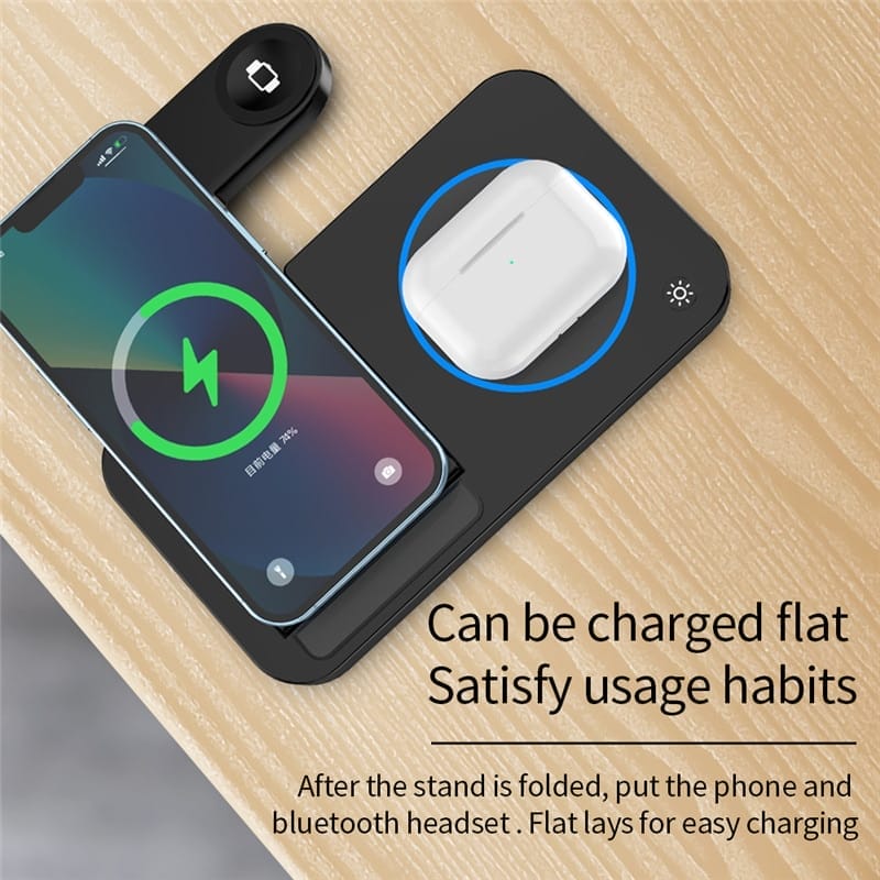 Foldable 4 in 1 Wireless Fast Charger Stand 7
