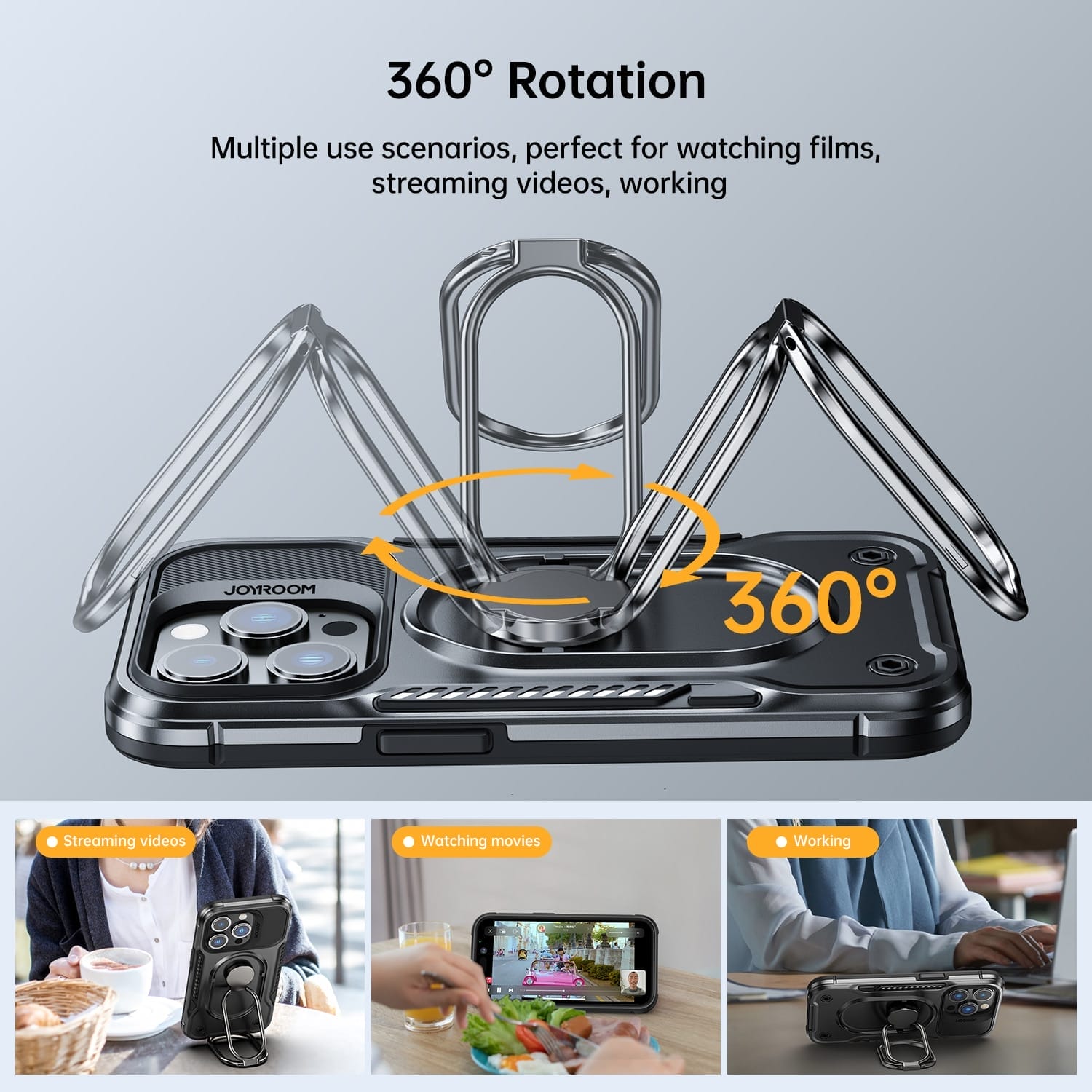 Armour iPhone 14 Series Heavy Duty Protective Case with Magnetic Ring Holder Stand 5