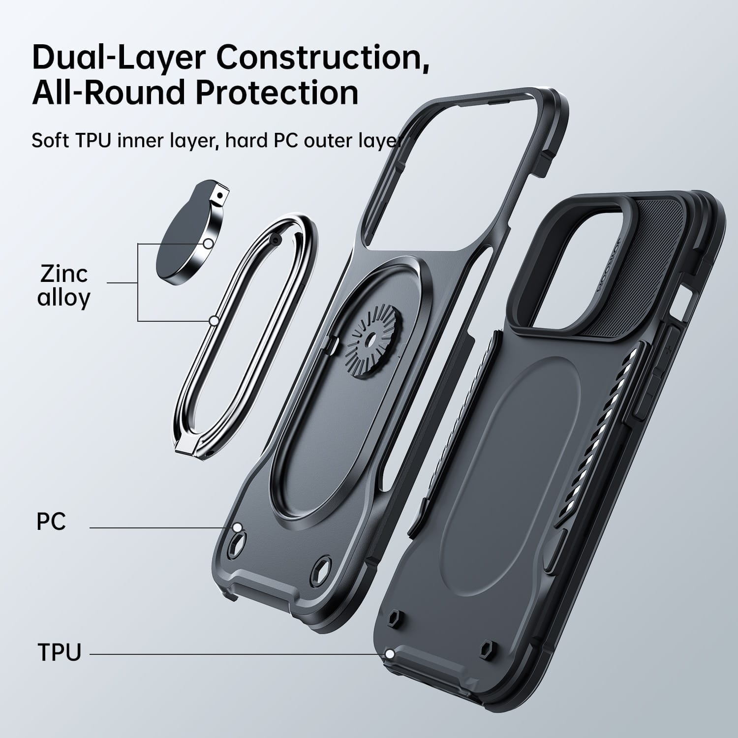 Armour iPhone 14 Series Heavy Duty Protective Case with Magnetic Ring Holder Stand 2