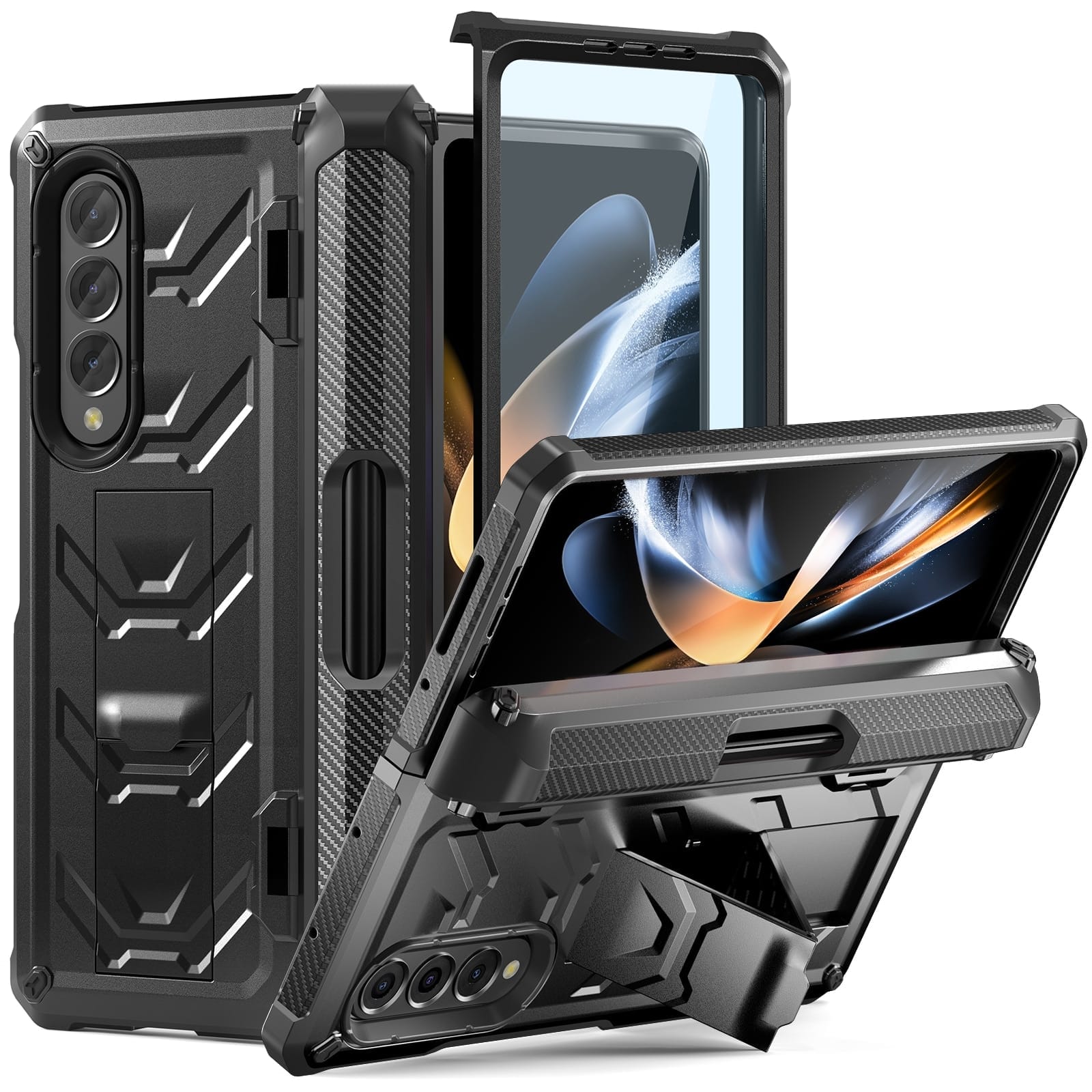 Armour Samsung Galaxy Z Fold 4 Shockproof Case With Hinge Protection S Pen Slot and Kickstand 1