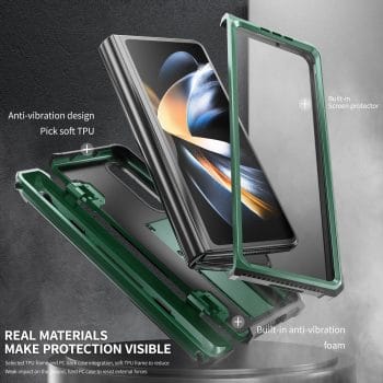 Armour Samsung Galaxy Z Fold 3 Shockproof Case With Hinge Protection S Pen Slot and Kickstand 8