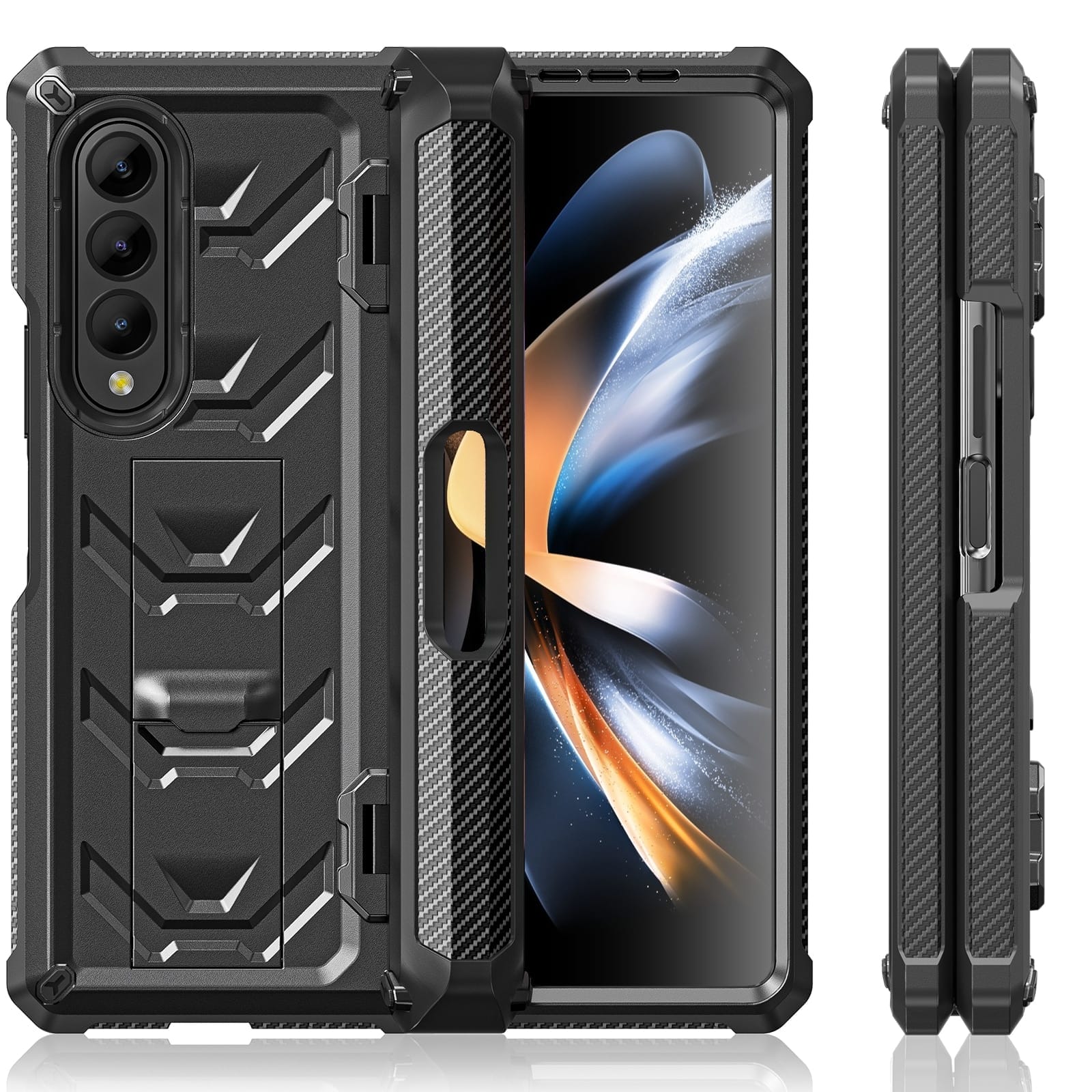 Armour Samsung Galaxy Z Fold 3 Shockproof Case With Hinge Protection S Pen Slot and Kickstand 2