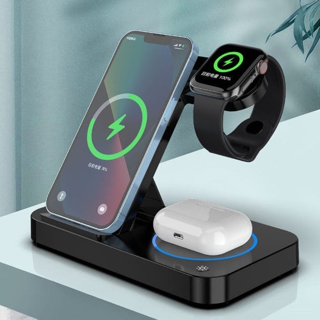 Foldable 4 in 1 Wireless Fast Charger Stand 1