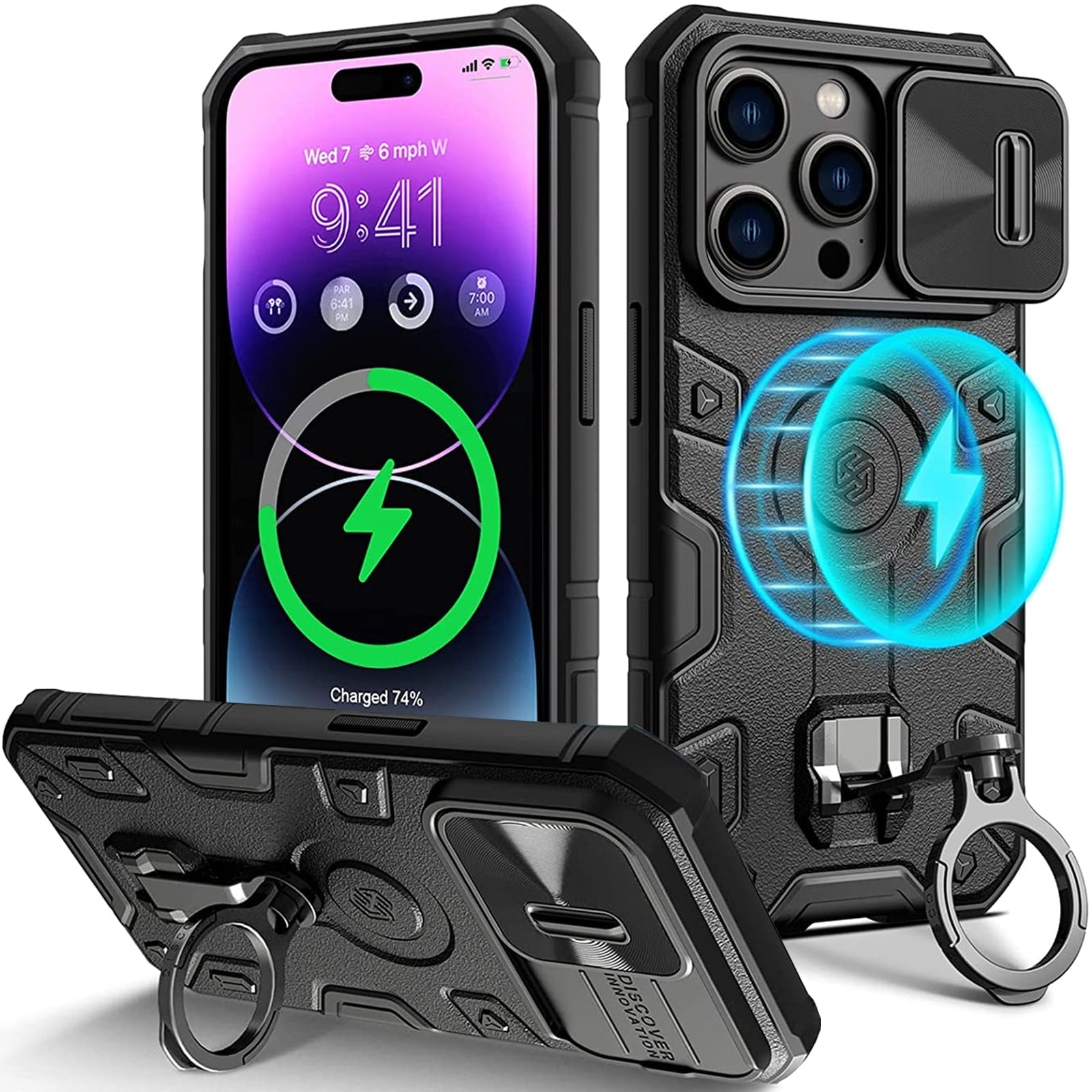 iPhone 14 Series Dustproof Shockproof Case With kickstand And Camera Protection 1