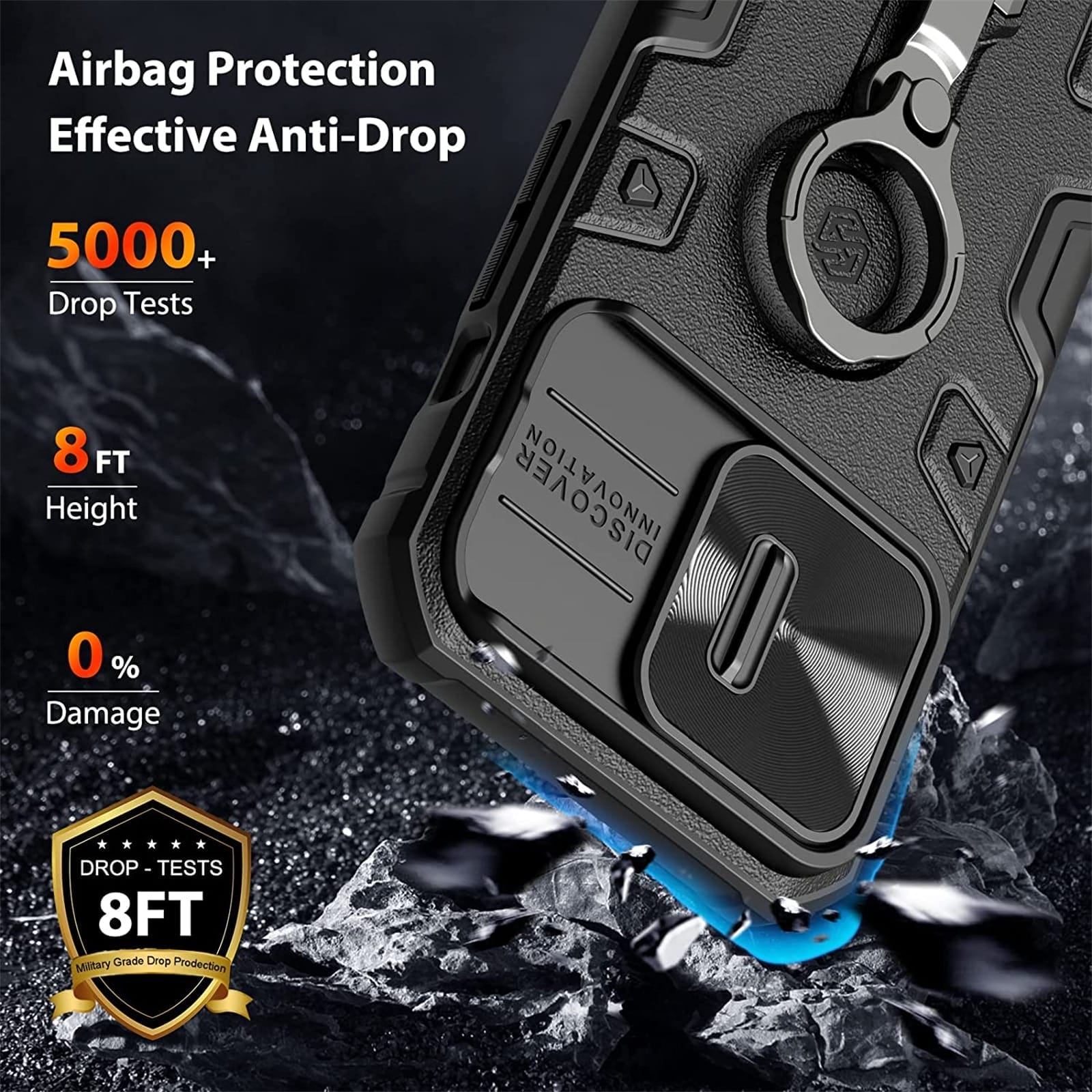 iPhone 14 Series Dustproof Shockproof Case With kickstand And Camera Protection 4