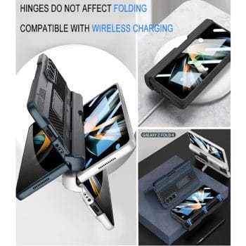 Samsung Galaxy Z Fold 4 Case with Pen Holder Hinge Protector and Screen Protector 4 Samsung Galaxy Z Fold 4 Case with Pen Holder Hinge Protector and Screen Protector 9
