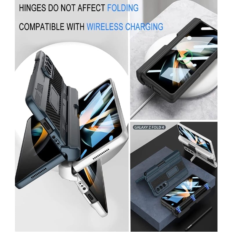 Samsung Galaxy Z Fold 4 Case with Pen Holder Hinge Protector and Screen Protector 5