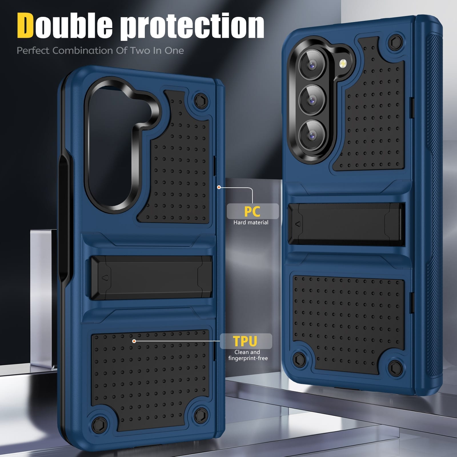 Armour-Z Shockproof Dust Resistant Hinge Protection Kickstand Case for Samsung Galaxy Z Fold 5 3