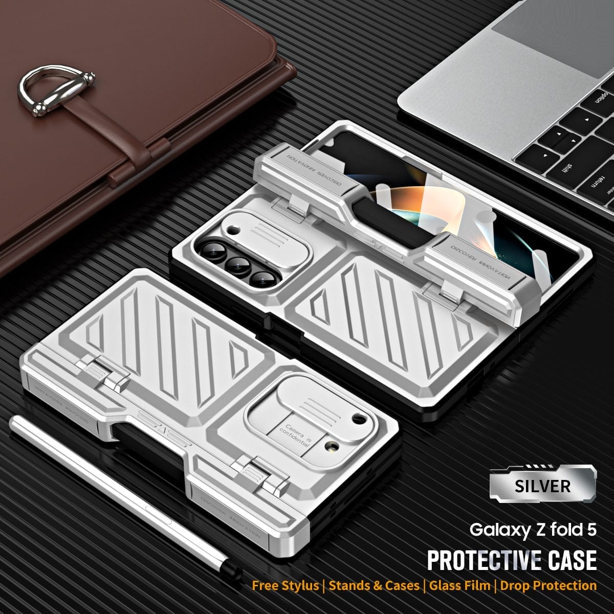 Armour Ultra Samsung Galaxy Z Fold Case - Shockproof Hinge Protection Camera and Screen Protection Pen holder Case 3