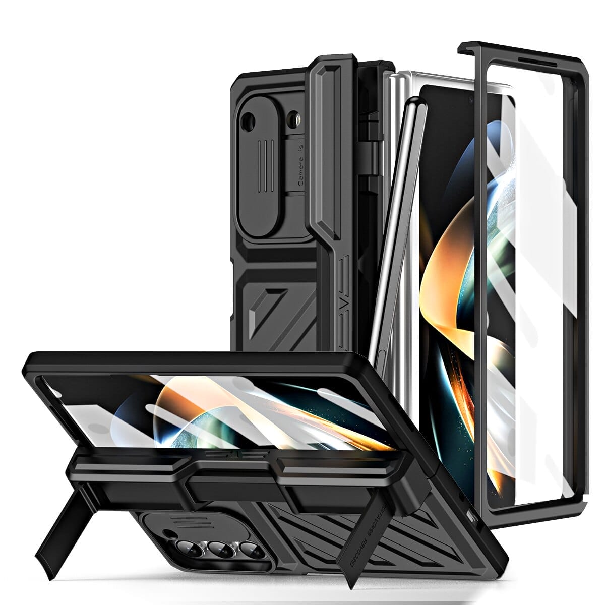 For Samsung Galaxy Z Fold 5/4/3 5G Magnetic Leather Case Bracket S