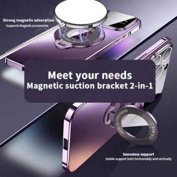 Luxury Magnetic Magsafe iPhone Case With Kickstand and Camera Lens Protection 10