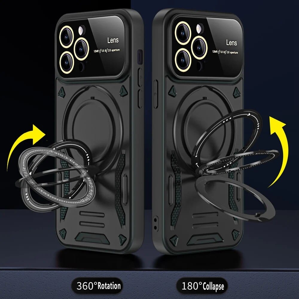 Luxury Magnetic Magsafe iPhone Case With Kickstand and Camera Lens Protection 3