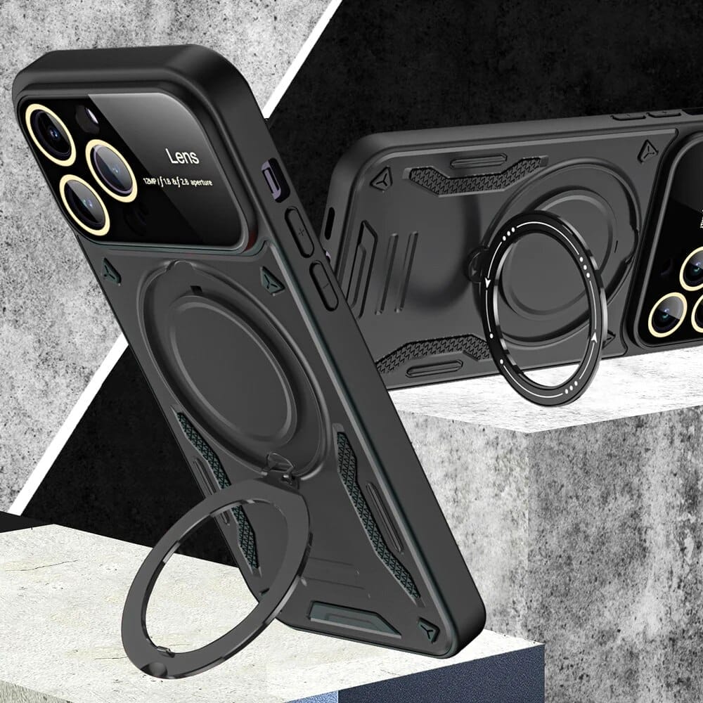 Luxury Magnetic Magsafe iPhone Case With Kickstand and Camera Lens Protection 4