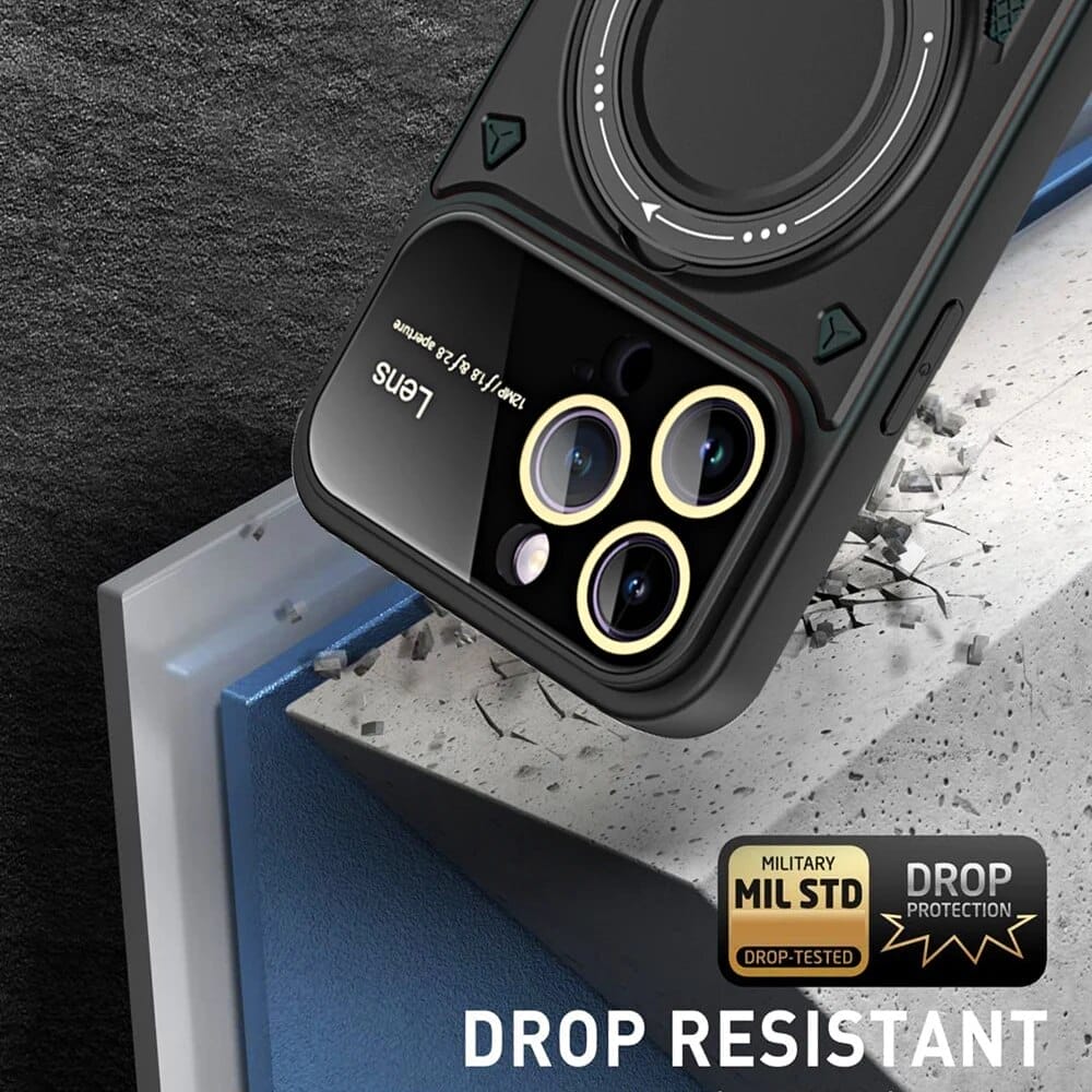 Luxury Magnetic Magsafe iPhone Case With Kickstand and Camera Lens Protection 2