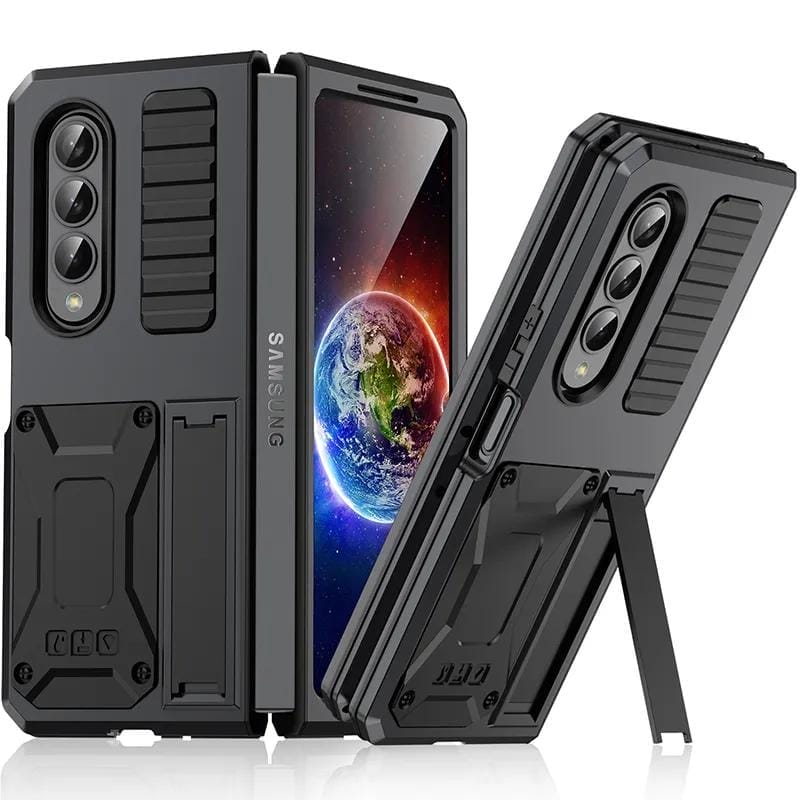 Samsung Galaxy Z Fold 4 Metal Shockproof Dustproof Case with Kickstand