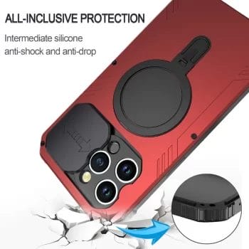 Heavy Duty Metal Armour Case For iPhone With Screen Protector Kickstand and Camera Protection 8
