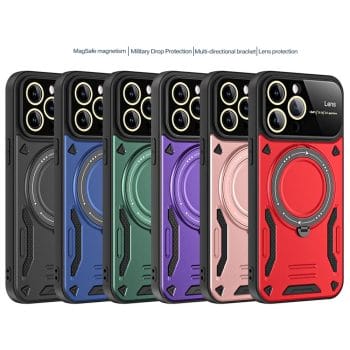 Luxury Magnetic Magsafe iPhone Case With Kickstand and Camera Lens Protection 6