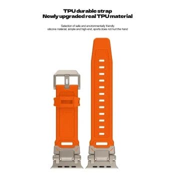 Tough Hybrid Metal Soft Rubber Apple Watch Band 9