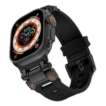 Tough Hybrid Metal Soft Rubber Apple Watch Band