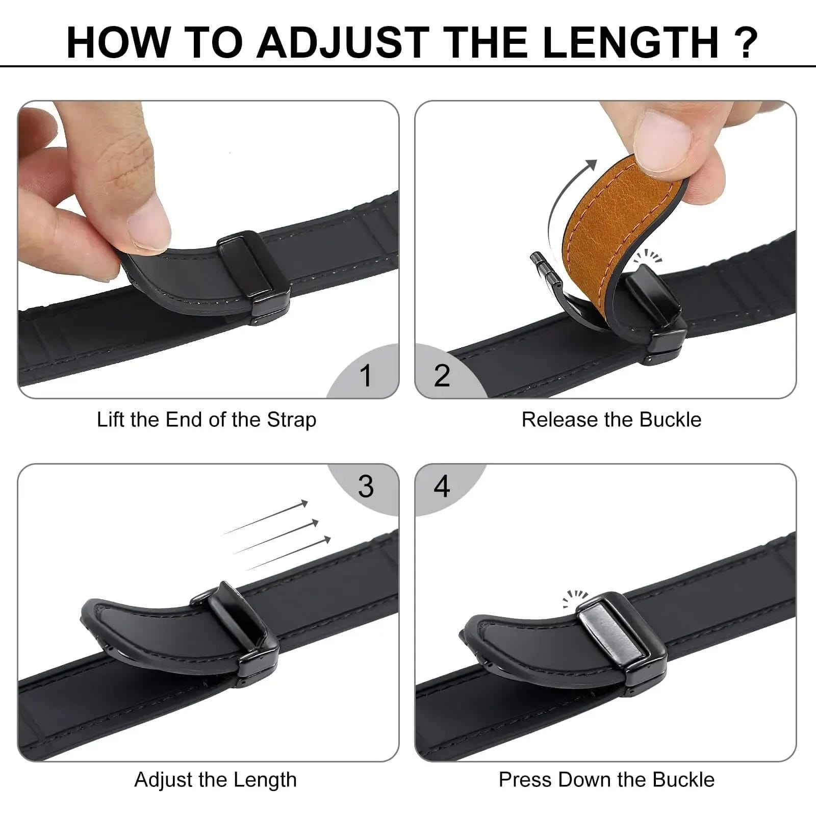 Luxury Genuine Leather Apple Watch Band with Magnetic Clasp 6