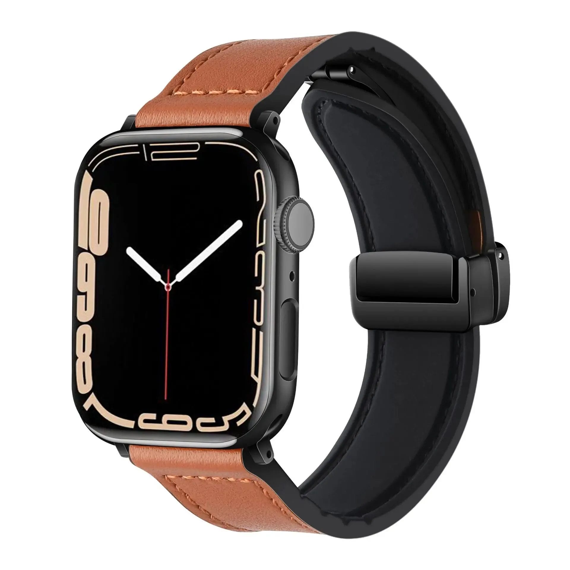 Luxury Genuine Leather Apple Watch Band with Magnetic Clasp 2