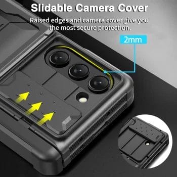 Heavy Duty Z Fold 5 Case With Card Holder Camera Hinge & Screen Protection Kickstand 9