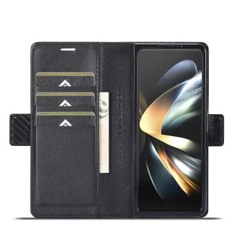 Luxury Carbon Fiber Leather Wallet Case For Samsung Galaxy Z Fold 7