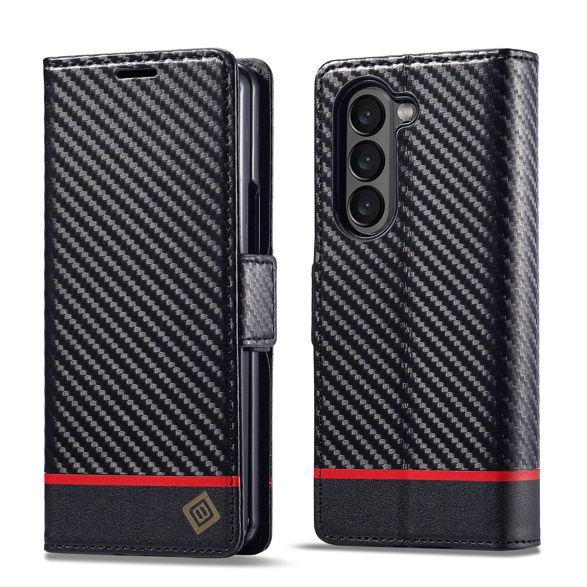 312779-i7wl4d.jpg Luxury Carbon Fiber Leather Wallet Case For Samsung Galaxy Z Fold 1