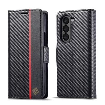 Luxury Carbon Fiber Leather Wallet Case For Samsung Galaxy Z Fold 6