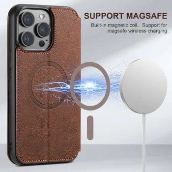 Magsafe Luxury Leather Wallet Flip Phone Case For iPhone TAC- 3 1 Magsafe Luxury Leather Wallet Flip Phone Case For iPhone TAC- 3 7