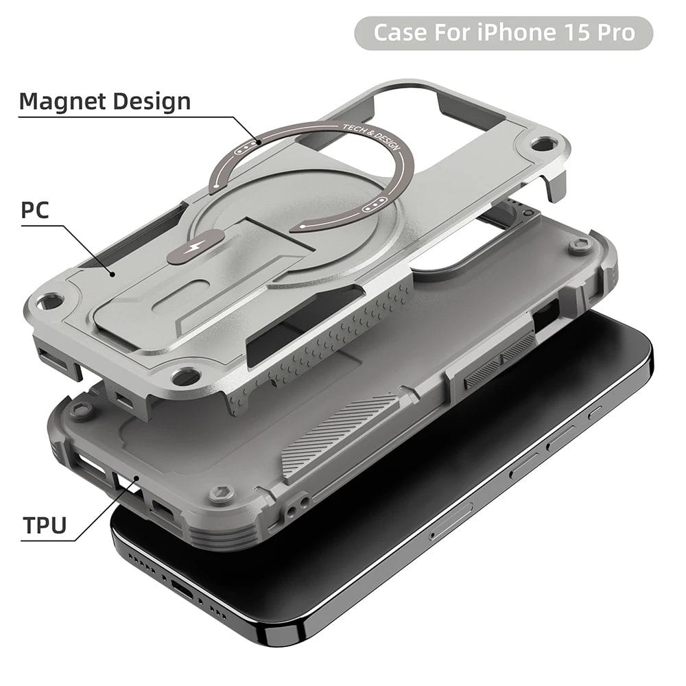 Magsafe Magnetic Wireless Charge Case For iPhone With Kickstand - MEG1 4