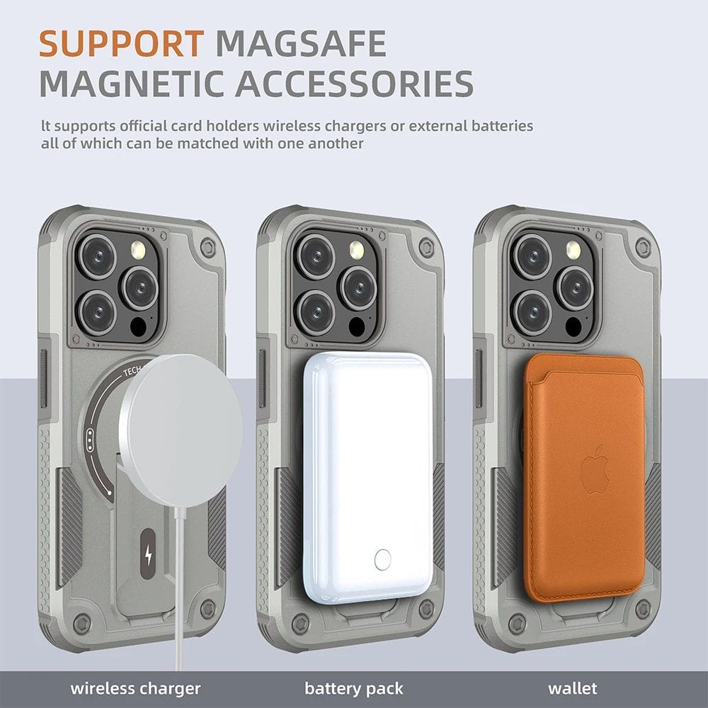 Magsafe Magnetic Wireless Charge Case For iPhone With Kickstand - MEG1 6