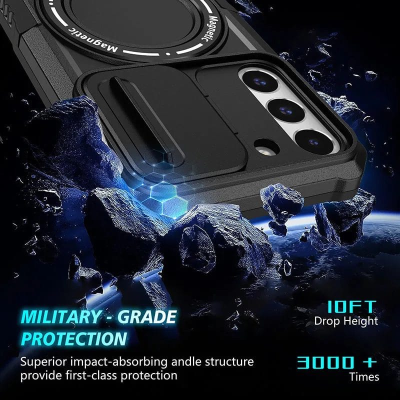 Shockproof Armor Case For Samsung Galaxy Phones With Magsafe Kickstand & Camera Protection 5